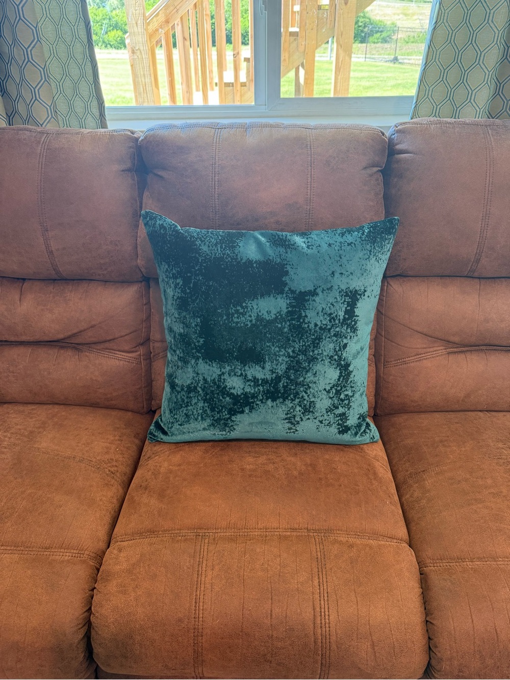 Pair of Teal Velvet Decorative Throw Pillow